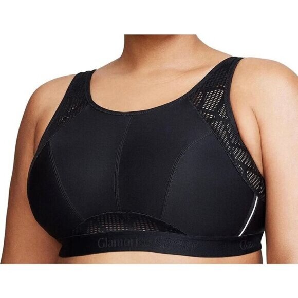 Glamorise Other - Glamorise Women's No-Sweat Mesh Wire-Free Sports Bra Black Size 36DD NWOT